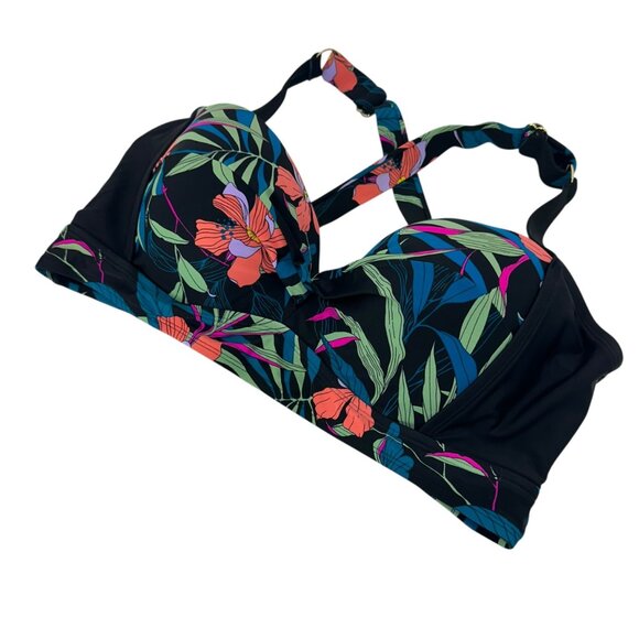Terra & Sky Womens Floral Print Underwire Bikini Top SZ 0X (14W) - Picture 9 of 10